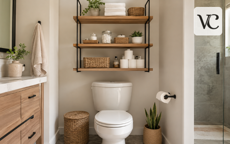bathroom shelves over toilet