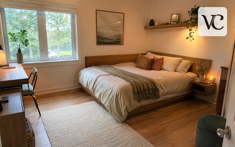 bed in corner