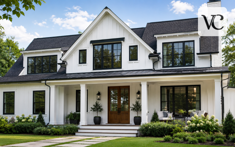 black window frames