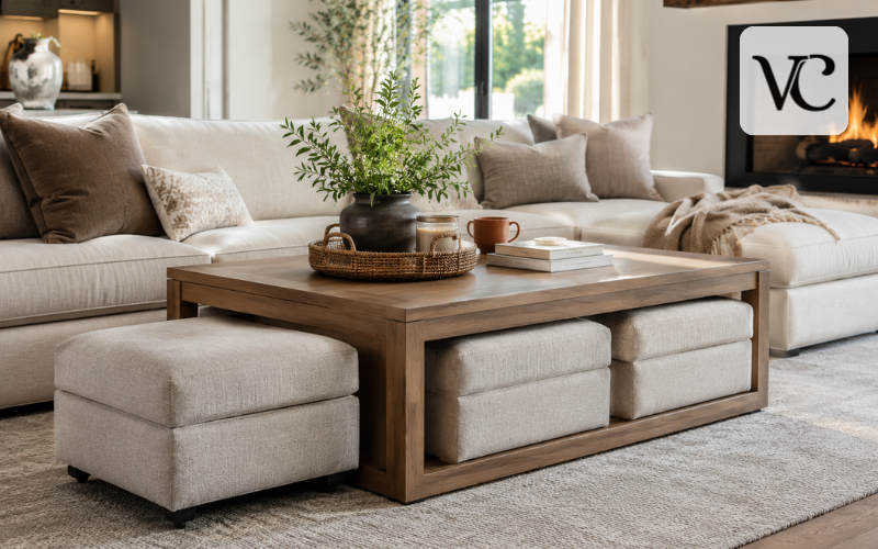ottoman and coffee table