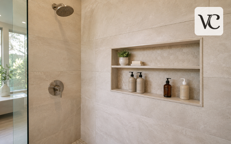 tile shower niche