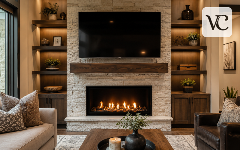 tv over fireplace