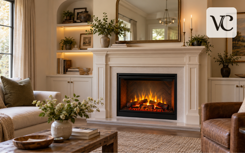 faux fireplace