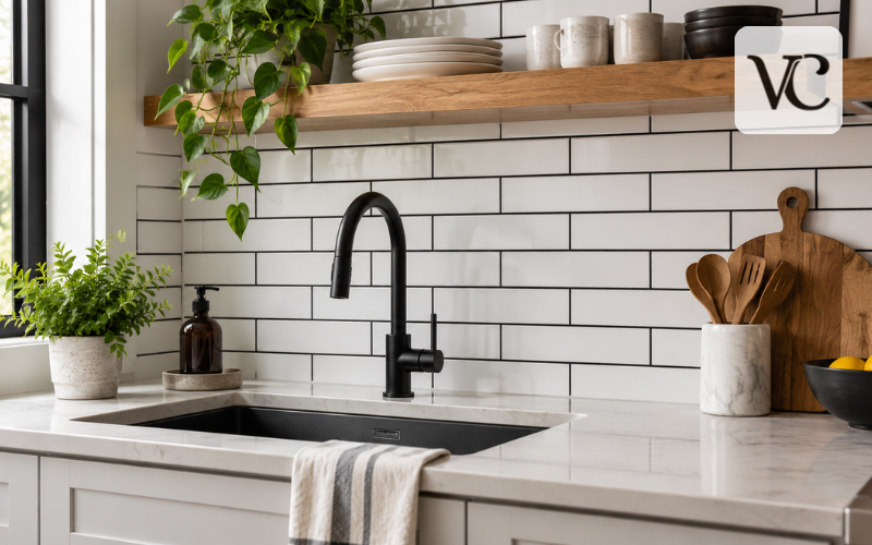 White Tile Dark Grout