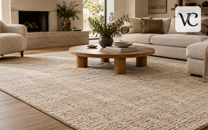 arrel speckled wool-blend rug